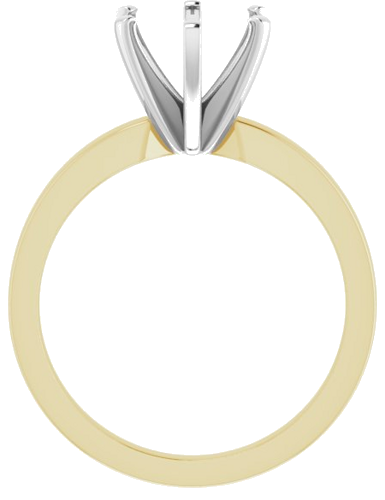 Sužadėtuvių Žiedas „Solitaire“ 585 Baltojo Ir Geltonojo Aukso Round 8.2mm (2)