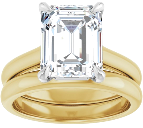 Sužadėtuvių Žiedas „Claw-Prong“ 14k yellow/white gold Emerald 10mm x 8mm (8)