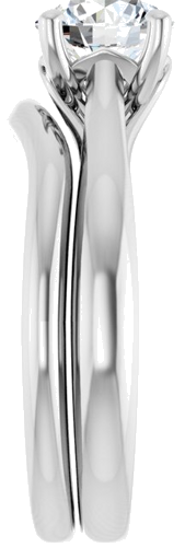 14K White  6.5 mm Round Solitaire Engagement Ring Mounting (9)