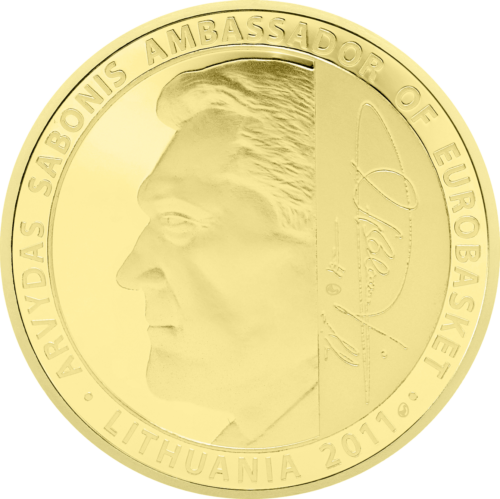 Medal Set with A. Sabonis' Signature and EuroBasket 2011, Lithuania Inscription (5)