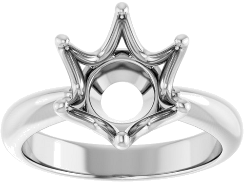 Sužadėtuvių Žiedas „Solitaire Crown-Inspired“ 14k white gold Round 10mm (3)