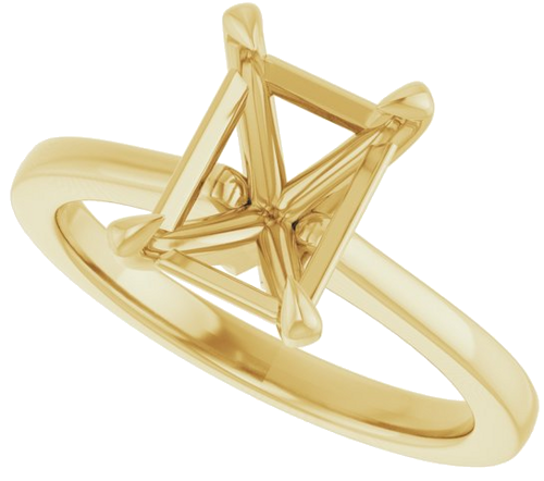 Sužadėtuvių Žiedas „Claw-Prong“ 14k yellow gold Emerald 8.5mm x 6.5mm (5)