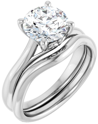 Sužadėtuvių Žiedas „Solitaire“ 14k white gold Round 8mm (6)