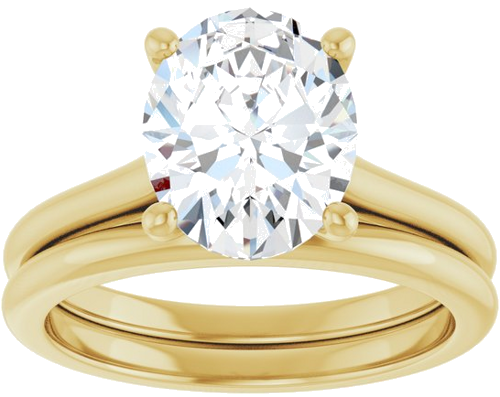 18K Yellow 10x8 mm Oval Solitaire Engagement Ring Mounting (8)