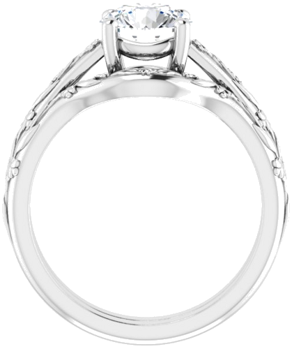 Sužadėtuvių Žiedas „Solitaire“ 10k white gold Round 7mm (7)