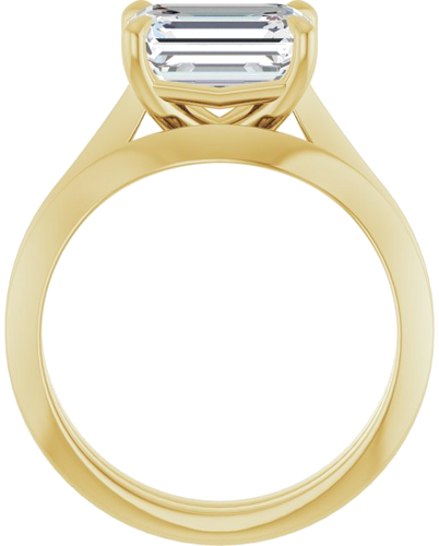 14K Yellow 9x7 mm Emerald Solitaire Engagement Ring Mounting (7)