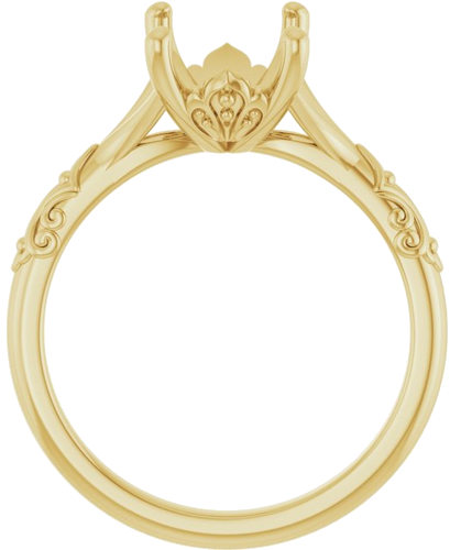 Sužadėtuvių Žiedas „Solitaire Sculptural“ 14k yellow gold Emerald 9mm x 7mm (2)