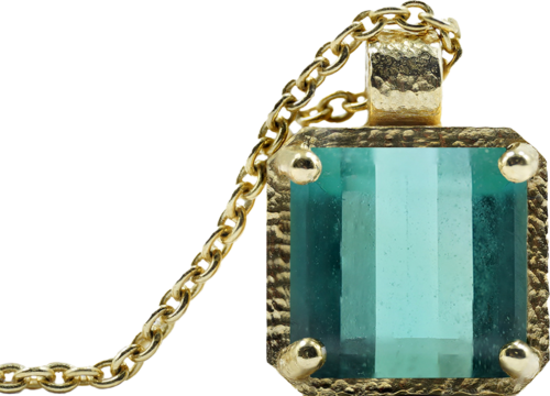 Золотое ожерелье с зелёным турмалином (5)