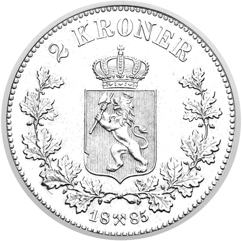 2 кроны Оскар II (1877–1889) Швеция серебряная монета (2)