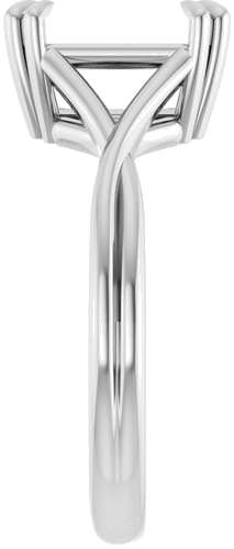 14K White 9x7 mm Emerald Solitaire Engagement Ring Mounting (4)