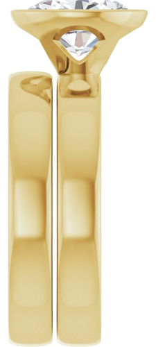 Sužadėtuvių Žiedas „Bezel-Set Solitaire“ 14k yellow gold Oval 9mm x 7mm (9)