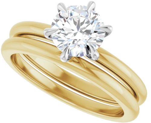 Sužadėtuvių Žiedas „Solitaire“ 14k yellow/white gold Round 6.5mm (10)