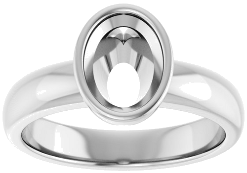 Sužadėtuvių Žiedas „Bezel-Set Solitaire“ 14k white gold Oval 8mm x 6mm (3)