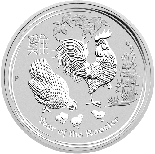 1/2 oz Година на Петелa 2017 (Lunar II) Австралия сребърна монета (1)