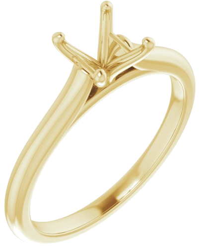 Sužadėtuvių Žiedas „Accented“ 14k yellow gold Square 4.5mm (1)