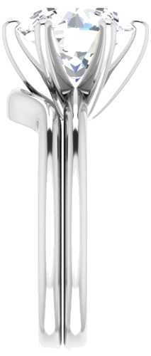 Sužadėtuvių Žiedas „Solitaire“ 585 Baltojo Aukso Round 10mm (9)