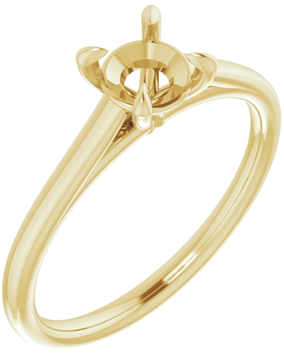 14K Yellow  5.5 mm Round Solitaire Engagement Ring Mounting (1)