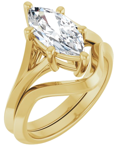 Sužadėtuvių Žiedas „Solitaire Split Shank“ 14k yellow gold Marquise 12mm x 6mm (6)