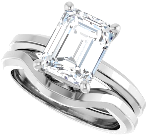Sužadėtuvių Žiedas „Solitaire“ 950 Platinos Emerald 9mm x 7mm (10)