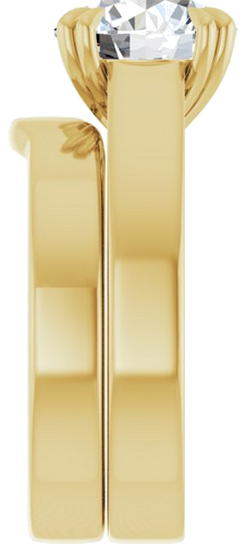 Sužadėtuvių Žiedas „Solitaire“ 585 Geltonojo Aukso Round 9mm (9)