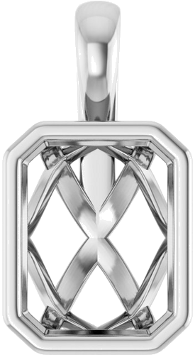 Pakabukas „Solitaire“ 14k white gold Emerald 9mm x 7mm (1)