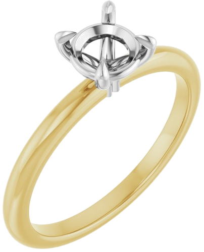 Sužadėtuvių Žiedas „Claw-Prong“ 14k yellow/white gold Round 5.8mm (1)
