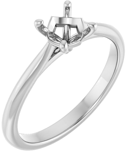14K White 5.8 mm Round Solitaire Engagement Ring Mounting (1)