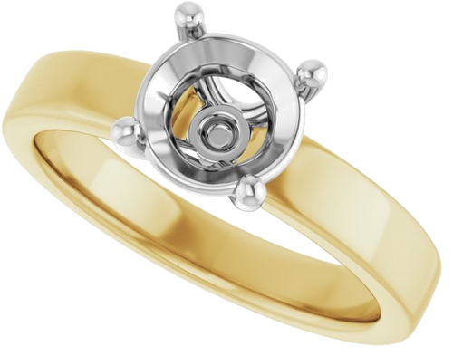 Sužadėtuvių Žiedas „Solitaire“ 14k yellow/white gold Round 7mm (5)