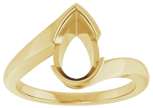 Sužadėtuvių Žiedas „Half-Bezel Solitaire“ 14k yellow gold Pear 10mm x 6mm (3)
