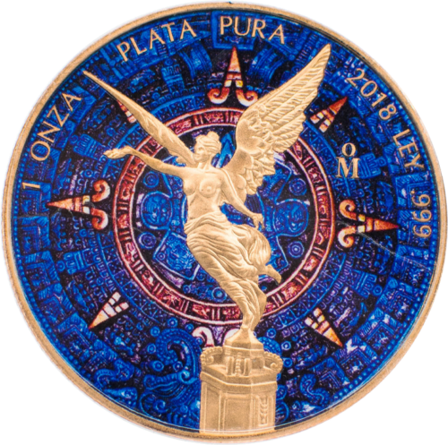 1 oz Aztec Calendar - Libertad (Art of Color collection) colored silver coin (1)