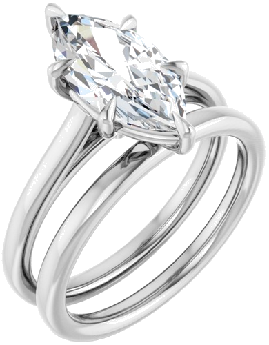 Sužadėtuvių Žiedas „Claw-Pong“ 14k white gold Marquise 13mm x 6.5mm (6)