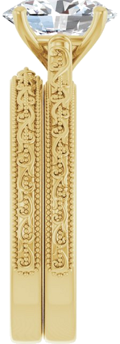 Sužadėtuvių Žiedas „Solitaire Sculptural“ 14k yellow gold Oval 9mm x 7mm (9)
