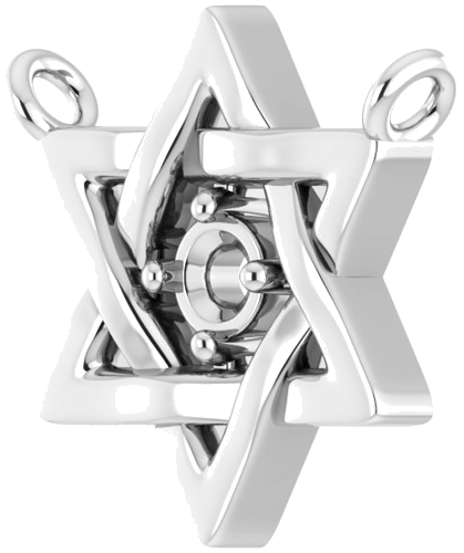Pakabukas „Star of David“ 925 Sidabro Round 2mm (2)