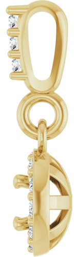 Pakabukas „Halo-Style“ 14k yellow gold Round 3mm (3)