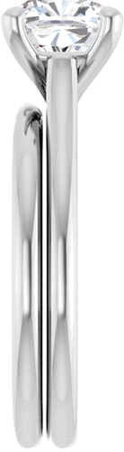 14K White 7 mm Cushion Solitaire Engagement Ring Mounting (9)