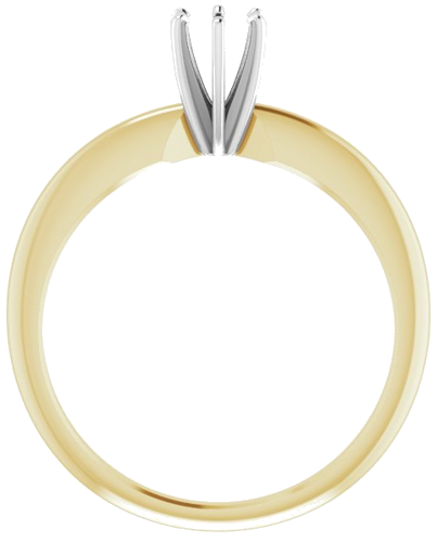 Sužadėtuvių Žiedas „Solitaire“ 14k yellow/white gold Round 4mm x 4.1mm (2)