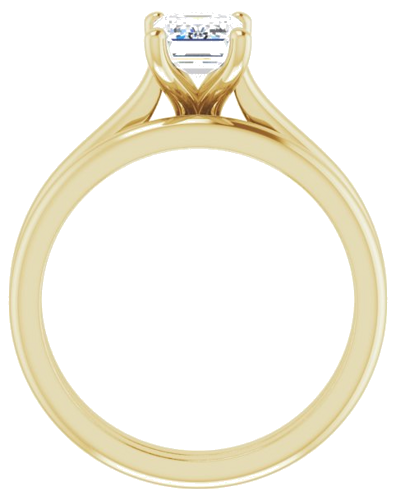 18K Yellow 7x5 mm Emerald Solitaire Engagement Ring Mounting (7)