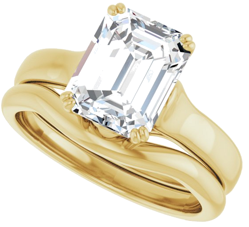 Sužadėtuvių Žiedas „Solitaire“ 14k yellow gold Emerald 9mm x 7mm (10)