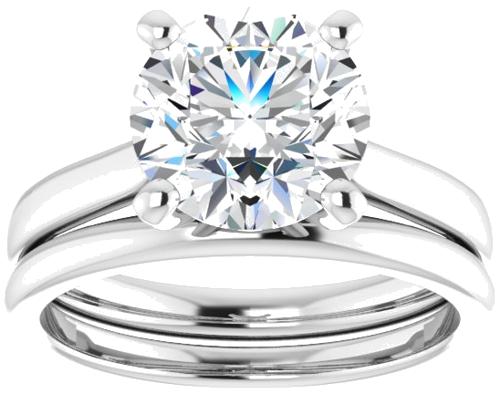 14K White 8.8 mm Round Engagement Ring Mounting (8)