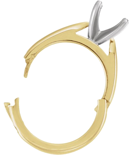 Sužadėtuvių Žiedas „CLIQ® Hinged Adjustable Solitaire“ 14k yellow/white gold Round 8.2mm (4)