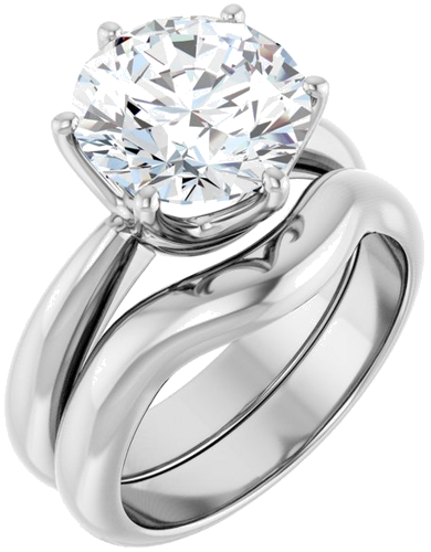 Sužadėtuvių Žiedas „Solitaire Crown-Inspired“ 14k white gold Round 10mm (6)