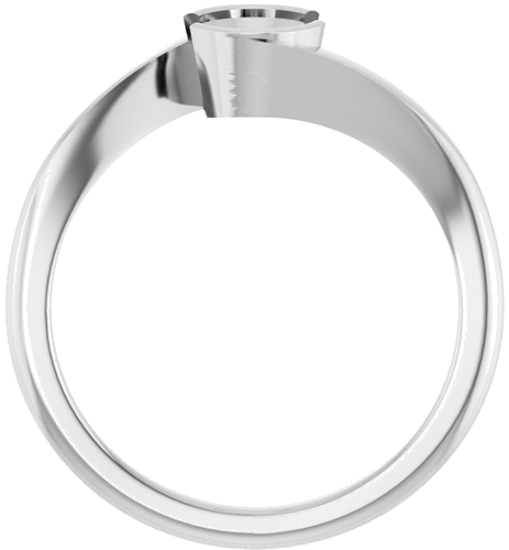 Sužadėtuvių Žiedas „Half-Bezel Solitaire“ 14k white gold Oval 7mm x 5mm (2)