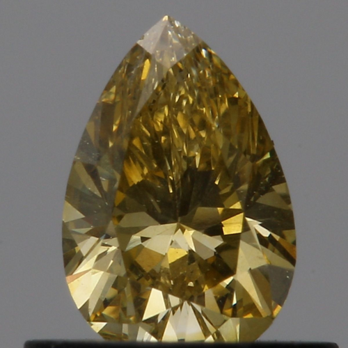 0.49 carat Fancy Deep Yellow-SI1 Natūralus Pear Deimantas (1)