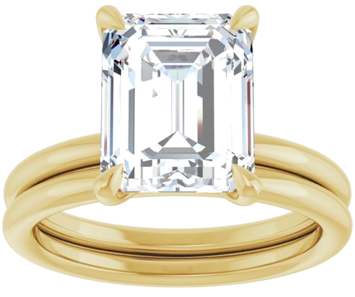 Sužadėtuvių Žiedas „Claw-Prong Solitaire“ 14k yellow gold Emerald 10mm x 8mm (8)