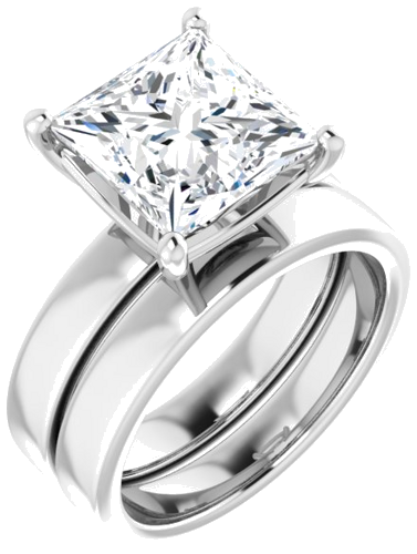 Sužadėtuvių Žiedas „Solitaire“ 585 Baltojo Aukso Square 9mm (6)