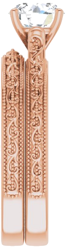 Sužadėtuvių Žiedas „Solitaire“ 585 Rožinis Aukso Round 6.5mm (9)