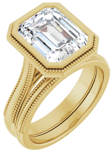 14K Yellow 10x8 mm Emerald Solitaire Engagement Ring Mounting (6)