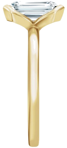 Sužadėtuvių Žiedas „Half Bezel Solitaire“ 14k yellow gold Emerald 8.5mm x 6.5mm (4)