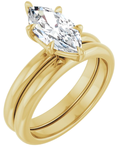 Sužadėtuvių Žiedas 585 Geltonojo Aukso Marquise 12mm x 6mm (6)