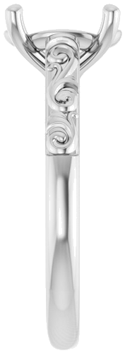 Sužadėtuvių Žiedas „Solitaire“ 14k white gold Oval 10mm x 8mm (4)
